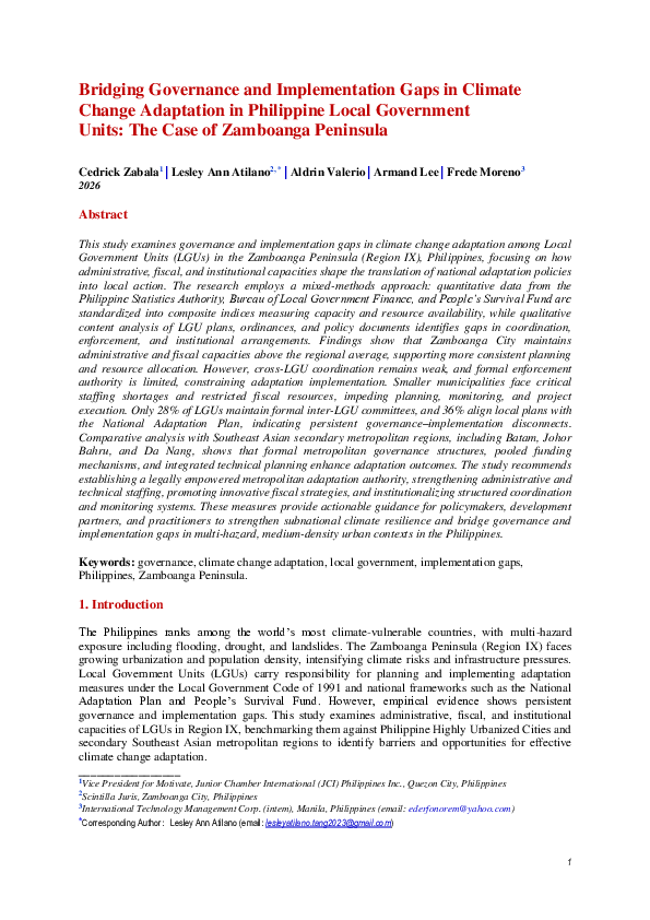 (PDF) Bridging Governance and Implementation Gaps in Climate Change ...