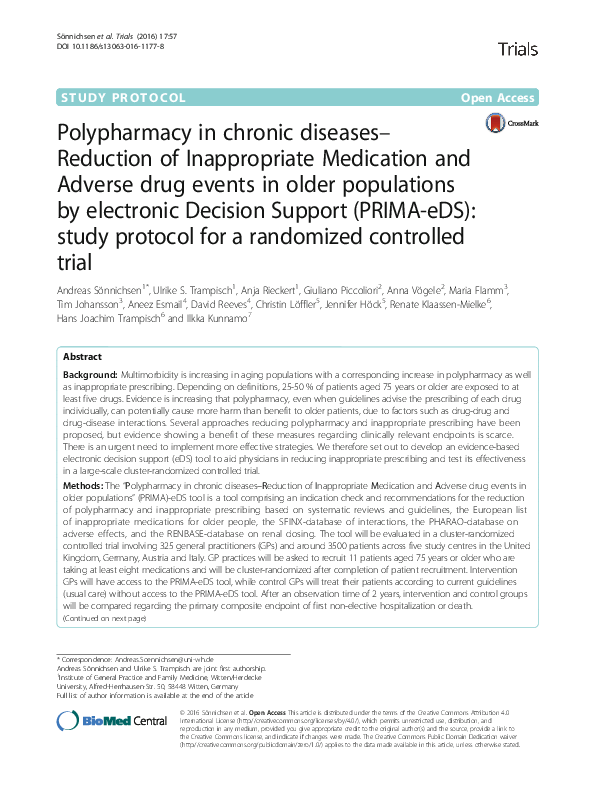 (PDF) Polypharmacy in chronic diseases-Reduction of Inappropriate ...