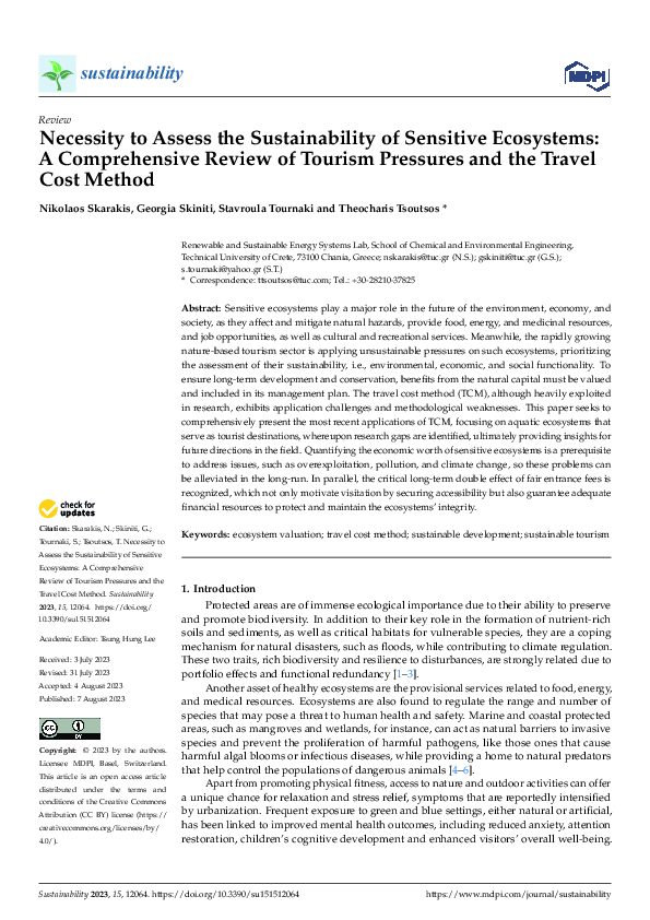 (PDF) Necessity to Assess the Sustainability of Sensitive Ecosystems: A ...
