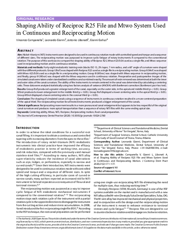 (PDF) Shaping Ability of Reciproc R25 File and Mtwo System Used in ...
