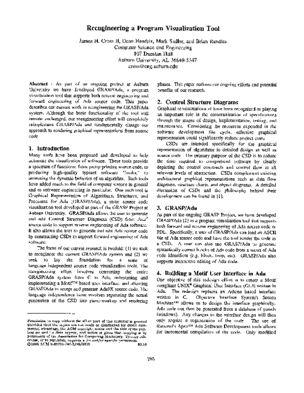 (PDF) Reengineering a program visualization tool