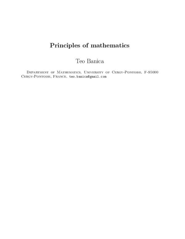 (PDF) Principles of mathematics