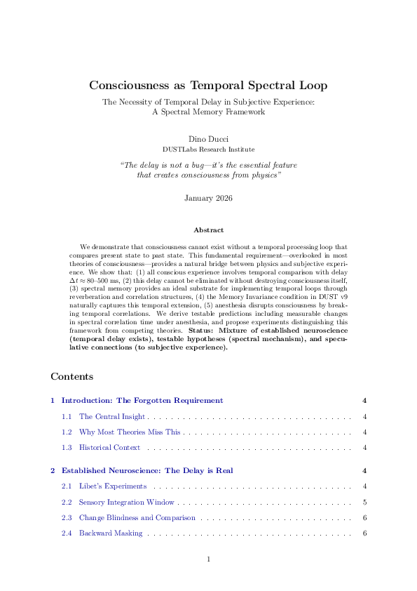 (PDF) Consciousness as Temporal Spectral Loop The Necessity of Temporal ...