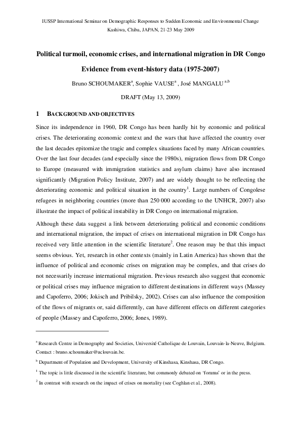 (PDF) Political Turmoil, Economic Crisis, and International Migration ...