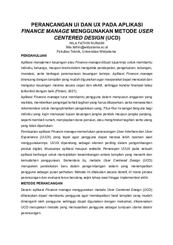 (PDF) PERANCANGAN UI DAN UX PADA APLIKASI FINANCE MANAGE MENGGUNAKAN ...