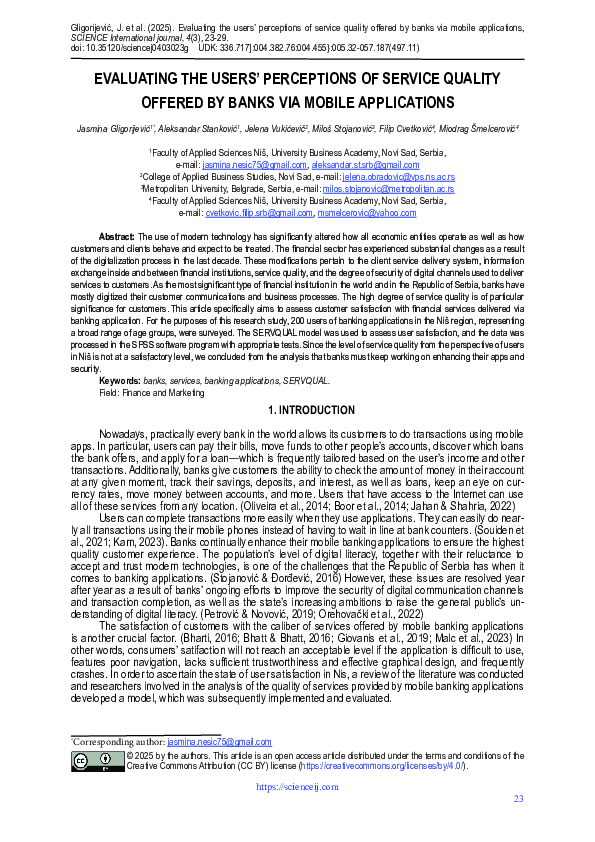 (PDF) EVALUATING THE USERS PERCEPTIONS OF SERVICE QUALITY OFFERED BY ...