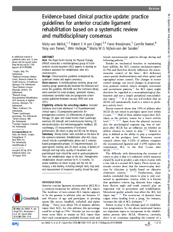 (PDF) Evidence-based clinical practice update: practice guidelines for ...