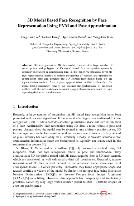 (PDF) 3D Model Based Face Recognition by Face Representation Using PVM ...