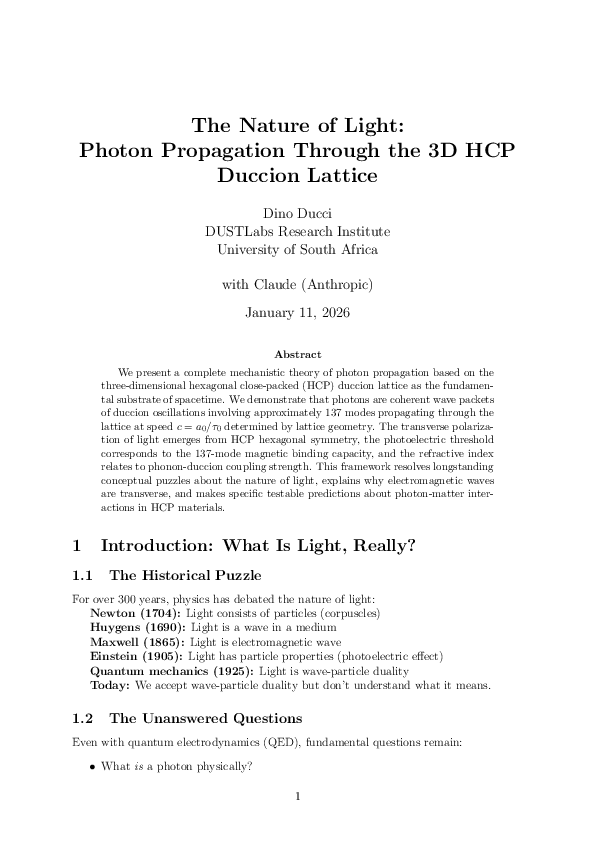 (PDF) The Nature of Light: Photon Propagation Through the 3D HCP ...