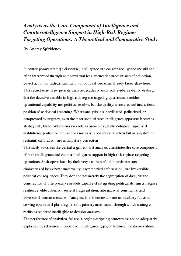 (PDF) Analysis as the Core Component of Intelligence and ...