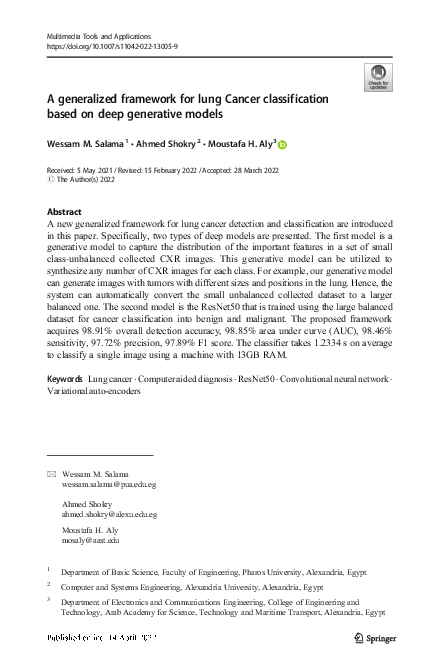 (PDF) A generalized framework for lung Cancer classification based on ...