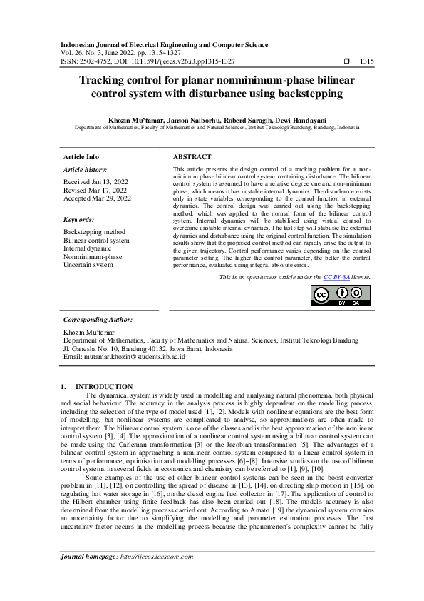 (PDF) Tracking control for planar nonminimum-phase bilinear control ...