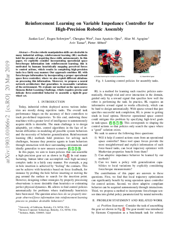 (PDF) Reinforcement Learning on Variable Impedance Controller for High ...