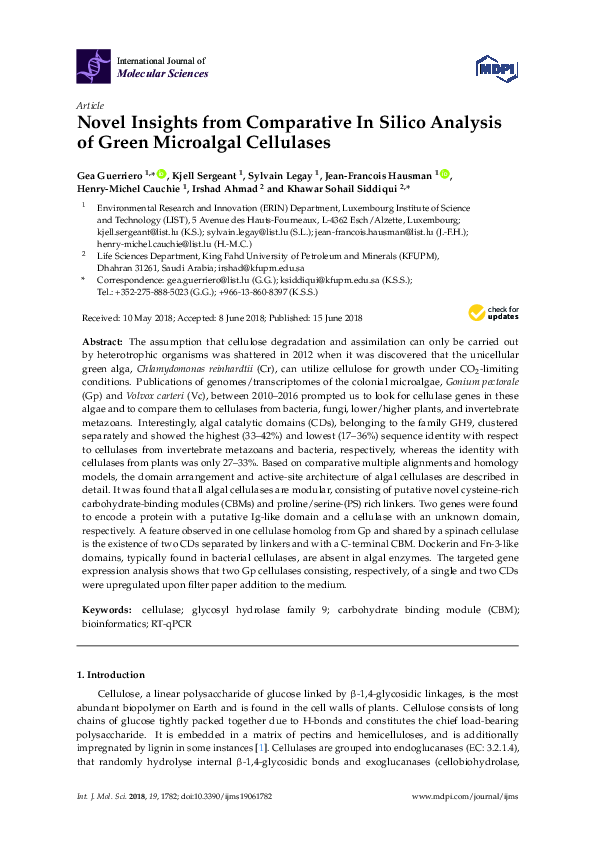 (PDF) Novel Insights from Comparative In Silico Analysis of Green ...