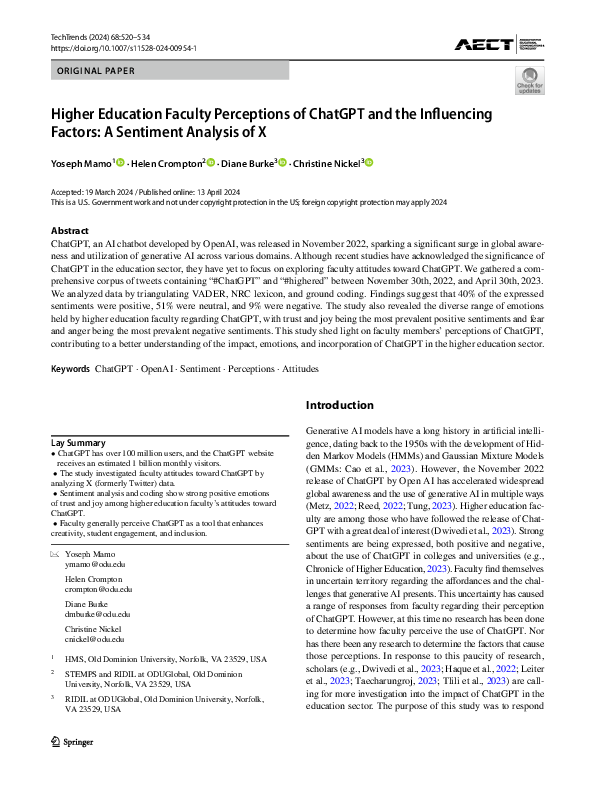 (PDF) Higher Education Faculty Perceptions of ChatGPT and the ...