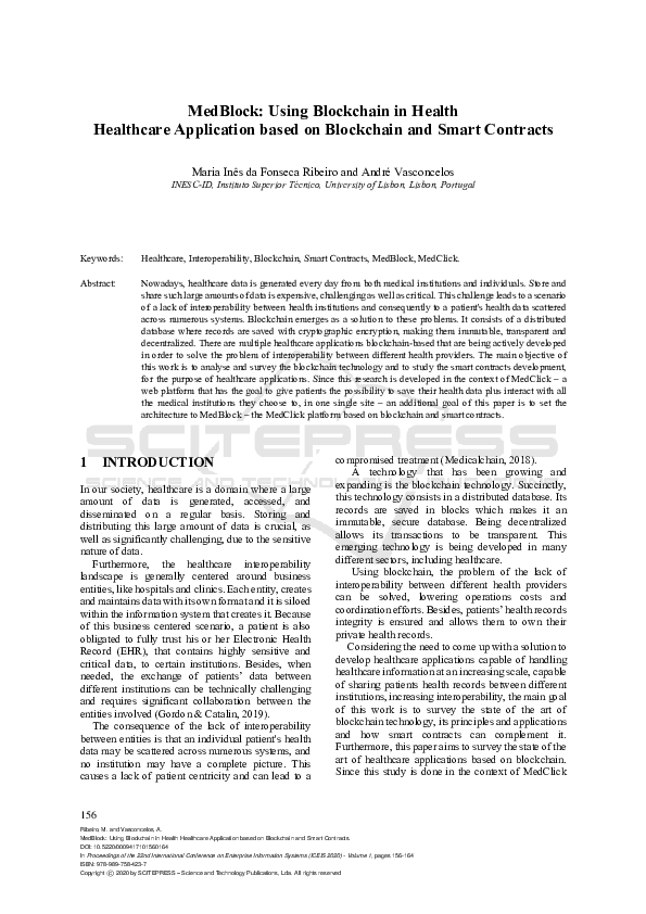 (PDF) MedBlock: Using Blockchain in Health Healthcare Application based ...