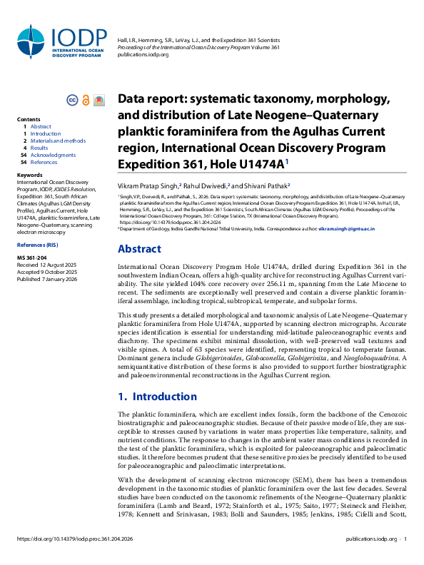(PDF) Data report: systematic taxonomy, morphology, and distribution of ...