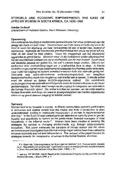 (PDF) Stokvels and Economic Empowerment: The Case of African Women in ...