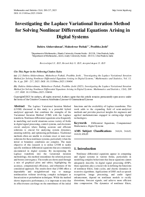 (PDF) Investigating the Laplace Variational Iteration Method for ...