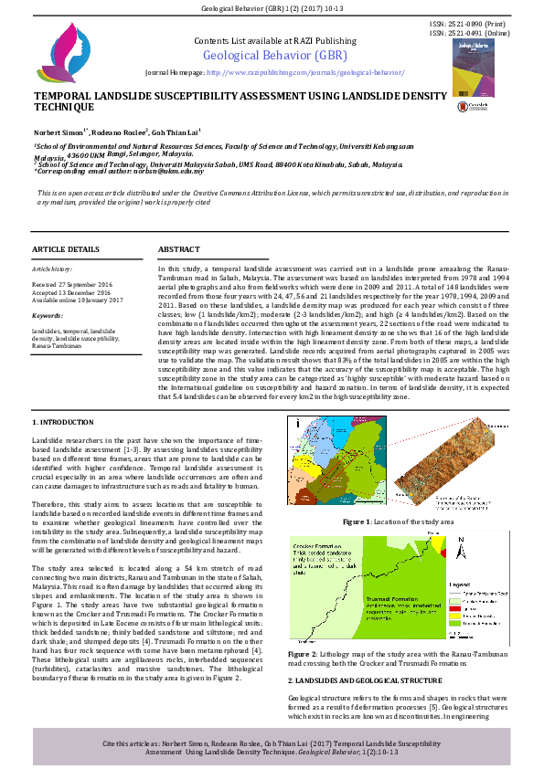 (PDF) Temporal Landslide Susceptibility Assessment Using Landslide ...