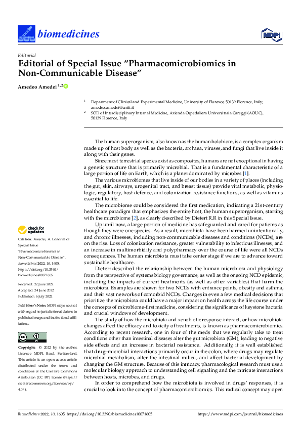 (PDF) Editorial of Special Issue “Pharmacomicrobiomics in Non ...