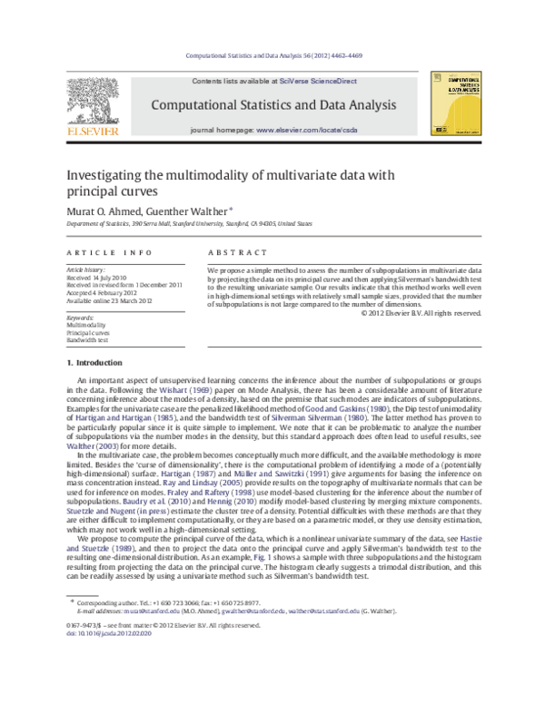 (PDF) Investigating the multimodality of multivariate data with ...