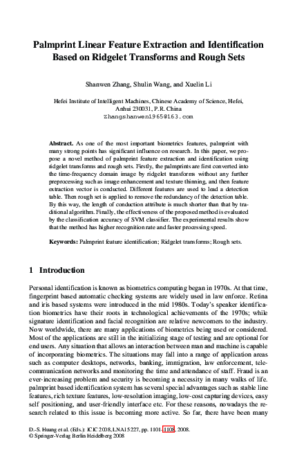 (PDF) Palmprint Linear Feature Extraction and Identification Based on ...