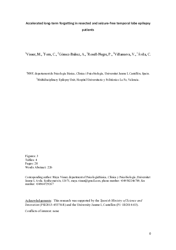 (PDF) Accelerated long-term forgetting in resected and seizure-free ...