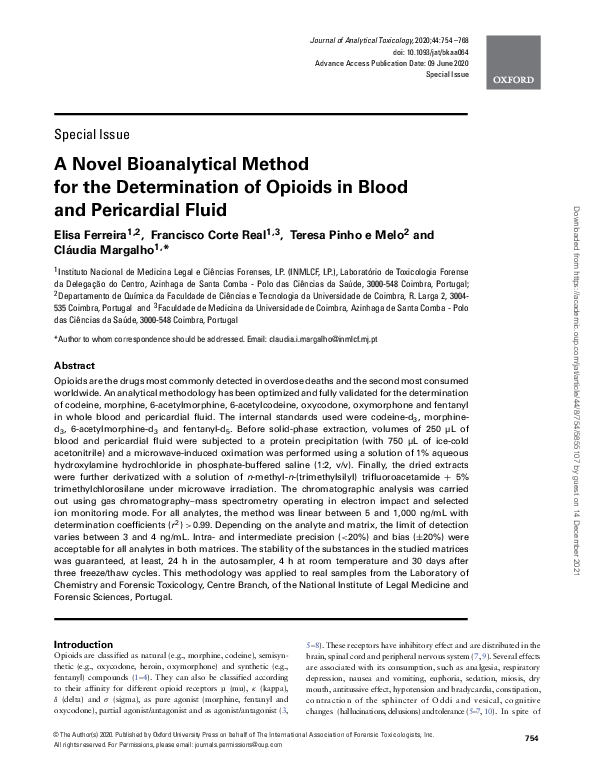 (PDF) A Novel Bioanalytical Method for the Determination of Opioids in ...