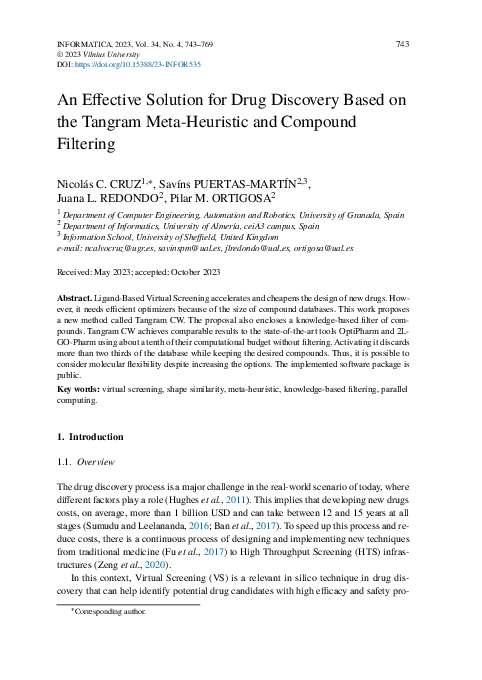 (PDF) An Effective Solution for Drug Discovery Based on the Tangram ...