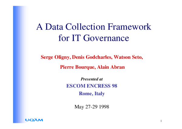 (PDF) A Data Collection Framework For It Governance