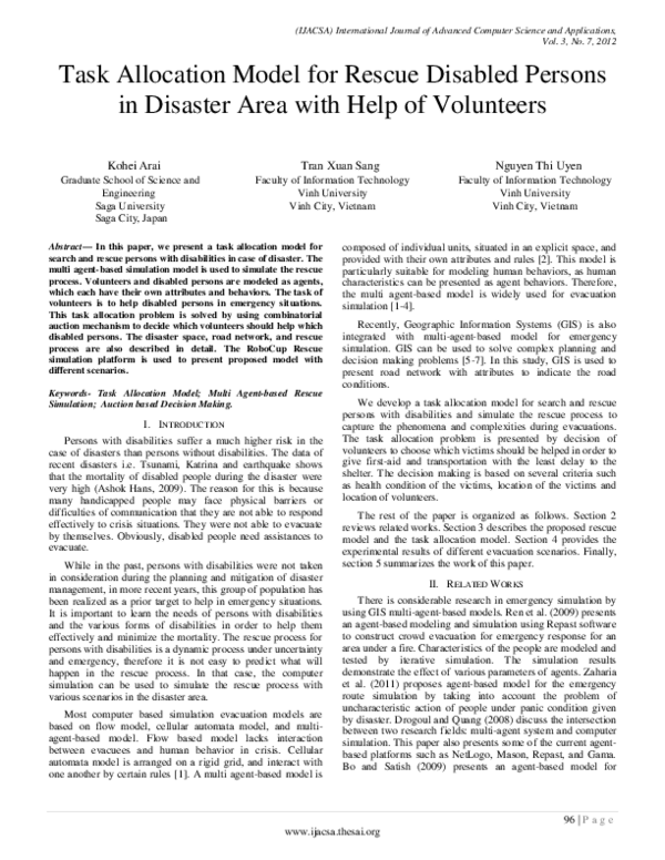 (PDF) Task Allocation Model for Rescue Disabled Persons in Disaster ...