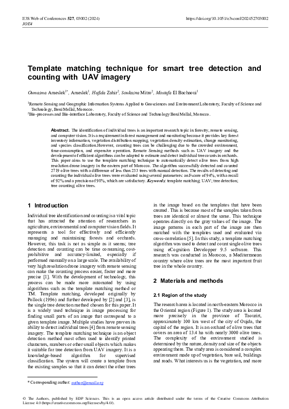 (PDF) Template matching technique for smart tree detection and counting ...