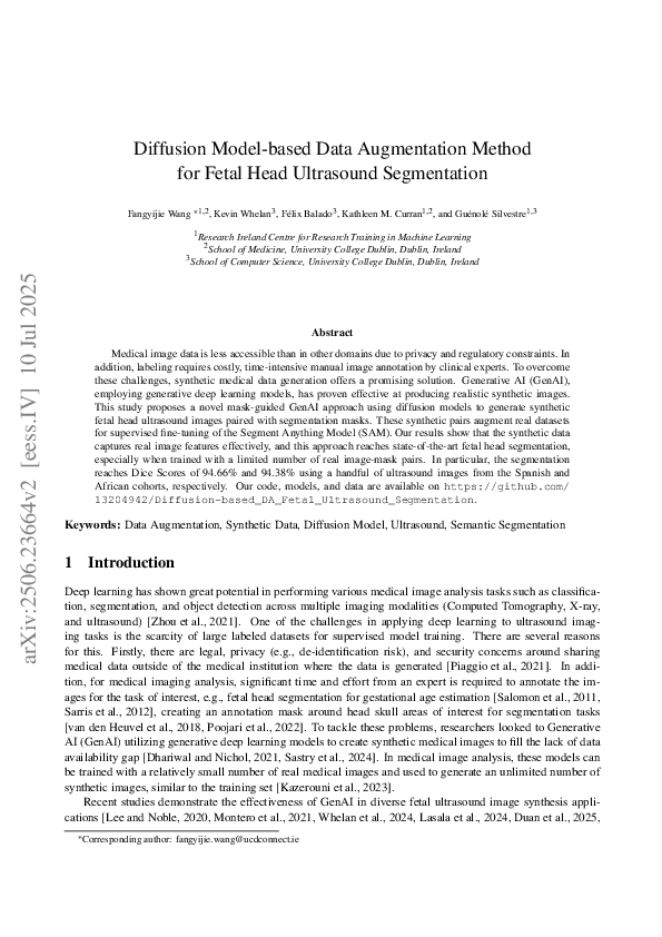 (PDF) Diffusion Model-based Data Augmentation Method for Fetal Head ...