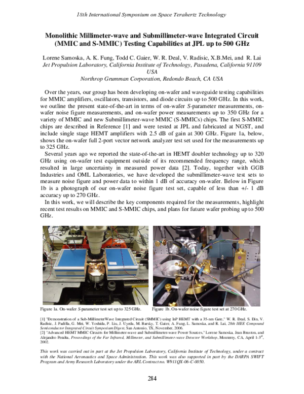 (PDF) Monolithic Millimeter-wave and Submillimeter-wave Integrated ...