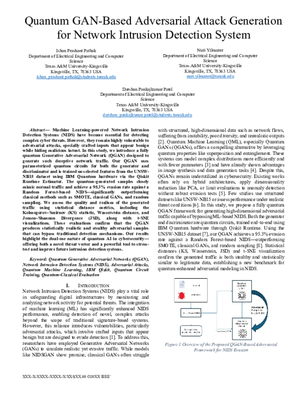 (PDF) Quantum GAN-Based Adversarial Attack Generation for Network ...