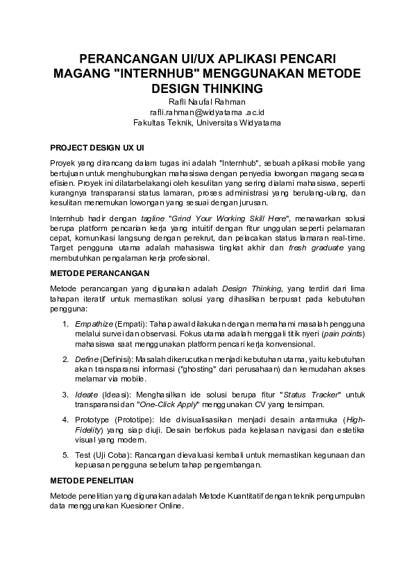 (PDF) PERANCANGAN UI/UX APLIKASI PENCARI MAGANG 