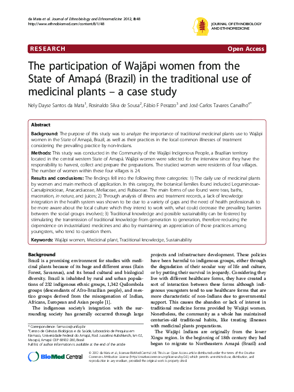 (PDF) The participation of Wajãpi women from the State of Amapá (Brazil ...