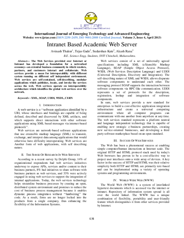 (PDF) Intranet Based Academic Web Server