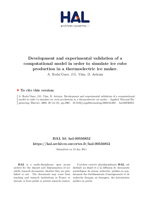 (PDF) Development and experimental validation of a computational model ...