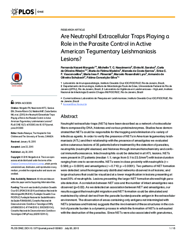 (PDF) Are Neutrophil Extracellular Traps Playing a Role in the Parasite ...