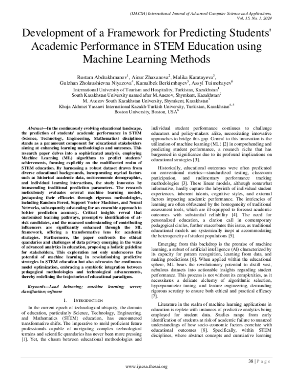 (PDF) Development of a Framework for Predicting Students' Academic ...
