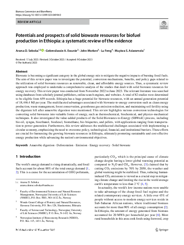 (PDF) Potentials and prospects of solid biowaste resources for biofuel ...