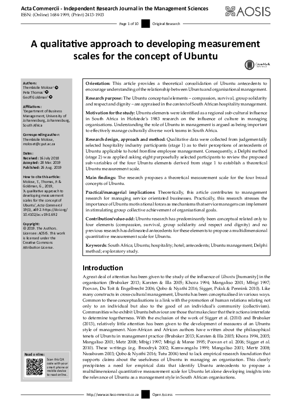 (PDF) A qualitative approach to developing measurement scales for the ...
