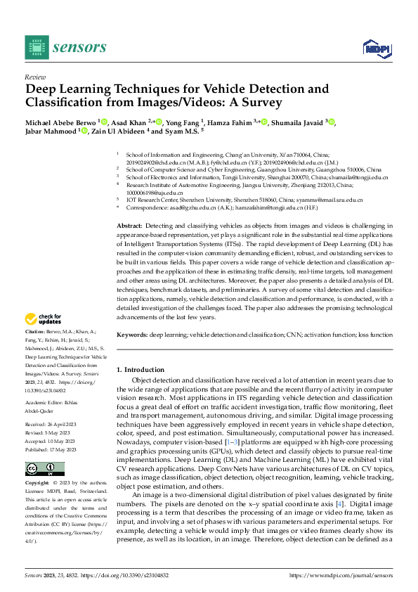 (PDF) Deep Learning Techniques for Vehicle Detection and Classification ...