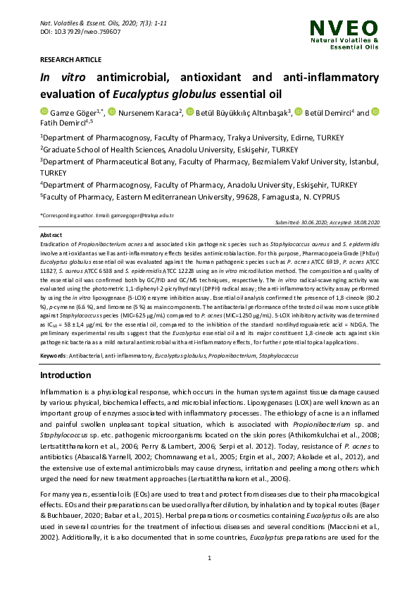 (PDF) In vitro antimicrobial, antioxidant and anti ...