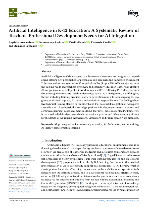 (PDF) Artificial Intelligence in K-12 Education: A Systematic Review of ...