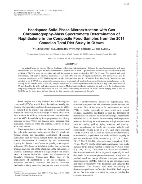 (PDF) Headspace Solid-Phase Microextraction with Gas Chromatography ...