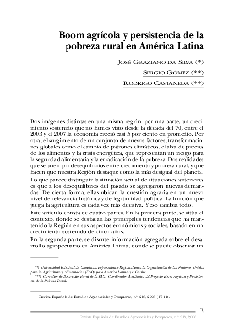 (PDF) Boom agrícola y persistencia de la pobreza rural en América Latina