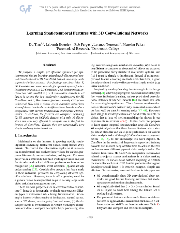 (PDF) Learning Spatiotemporal Features with 3D Convolutional Networks